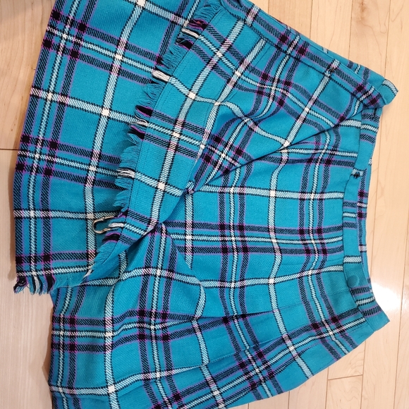 Vintage Plaid Pleated Wool Mini Skirt size 6 - Picture 5 of 9
